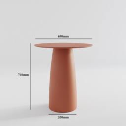 Japandi Design Round Terracotta Color Dining Table For Two Persons D690mm - thumbnail 3