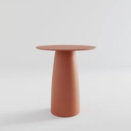 Japandi Design Round Terracotta Color Dining Table For Two Persons D690mm - thumbnail 2