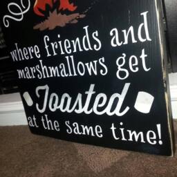 Campfire Wood Sign Distressed Welcome To Our Where Friends & Marshmallows Get Toasted Large Wall Hanging Camping Humor - thumbnail 4