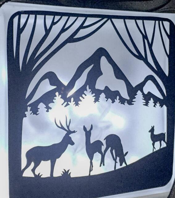 Rustic Deer & Stag Nightlight, Mountain Scene Glass Light Block Suitable For Christmas Or Housewarming Gift - image 1