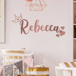 Personalised Princess Crown Wall Sticker - Custom Name Decor For Kids' Room, Nursery Art - thumbnail 1