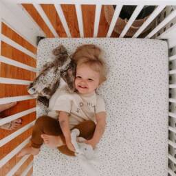 Monochrome Cross Print Crib Sheet - Black & White Baby Bedding - thumbnail 2