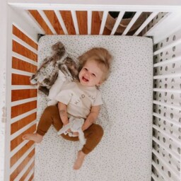 Monochrome Cross Print Crib Sheet - Black & White Baby Bedding - thumbnail 4
