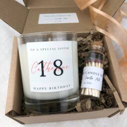 Personalised Birthday Candle Gift Soy Wax, Floral Aroma - thumbnail 1