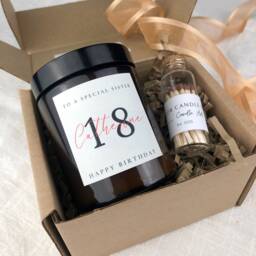 Personalised Birthday Candle Gift Soy Wax, Floral Aroma - thumbnail 3