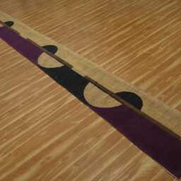 Hand Block Printed Cotton Hallway Runner Rug - Burgundy Black Boho - thumbnail 3