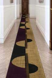 Hand Block Printed Cotton Hallway Runner Rug - Burgundy Black Boho