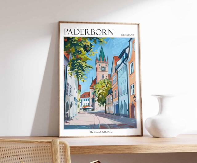 Paderborn Germany Travel Poster Vintage German Art Print - image 1
