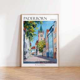 Paderborn Germany Travel Poster Vintage German Art Print - thumbnail 3