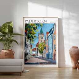 Paderborn Germany Travel Poster Vintage German Art Print - thumbnail 2