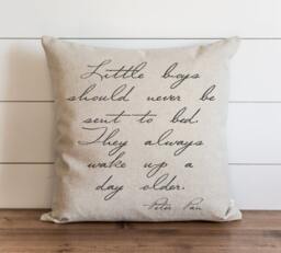 Little Boys Should Never Be Sent To Bed 20 X Pillow Cover // Everyday Peter Pan Baby Throw Gift Accent - thumbnail 1