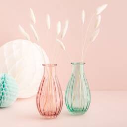 Glass Bud Vase - Pink Mini Home Decor Summer Green Wedding Table Decorations Outdoor Birthday Party - thumbnail 1