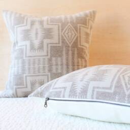 Harding Tonal Wool Pillow Cover, Taupe Southwestern Cover - Made To Order - thumbnail 3