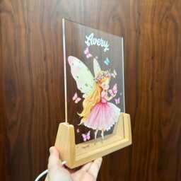 Personalized Fairy Night Light, Custom Acrylic Led Lamp, Kids Room Decor - thumbnail 3