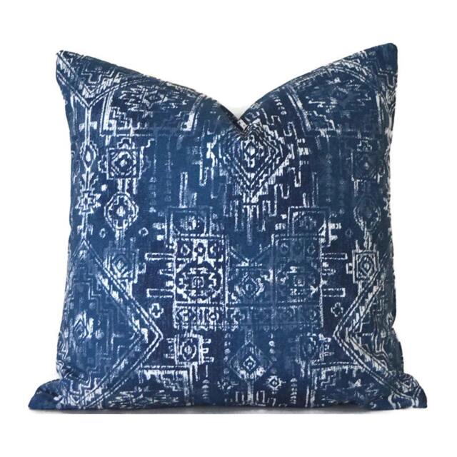 Indoor Pillow Cover With Zippers, Easy To Use & Washable, Sioux Navy - image 1
