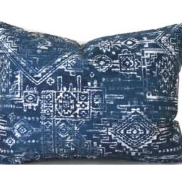 Indoor Pillow Cover With Zippers, Easy To Use & Washable, Sioux Navy - thumbnail 3