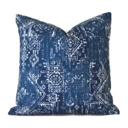 Indoor Pillow Cover With Zippers, Easy To Use & Washable, Sioux Navy - thumbnail 1