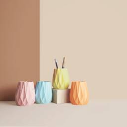 Pencil Potdesk Organizer Made With Recycled Materials, Idea For Office Accessories, Storage & Decoration, Scandinavian Design, Gift Home - thumbnail 2
