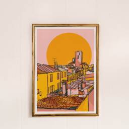 Antibes Art Print Grimaldi Tower, South Of France Travel Poster - thumbnail 2