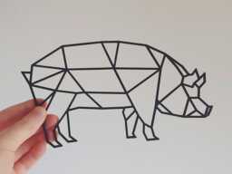 Geometric Pig - Wall Art Hanging Decoration Home Decor Black Printinghive - thumbnail 1
