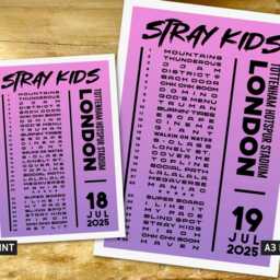 Stray Kids 2025 UK Setlist Poster Print - Tottenham Stadium Gigs Concert Tour Live Gift - thumbnail 3