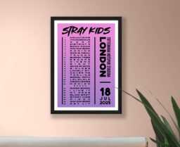 Stray Kids 2025 UK Setlist Poster Print - Tottenham Stadium Gigs Concert Tour Live Gift - thumbnail 1