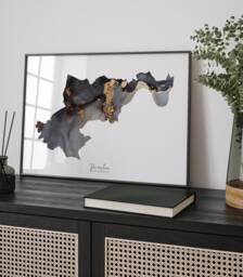 Hounslow Map Black & Gold Wall Art Print - West London England United Kingdom Great Britain - thumbnail 1