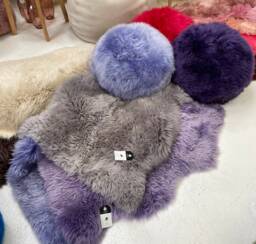 Lilac Sheepskin Rug , Lavender Purple Mauve Rug, Amazing Gift - thumbnail 1