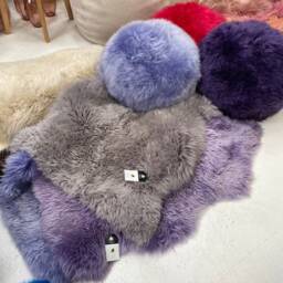 Lilac Sheepskin Rug , Lavender Purple Mauve Rug, Amazing Gift - thumbnail 2