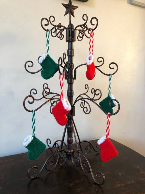 Christmas Stockings Tree Decoration Knitted Hanging Advent Calendar - image 1