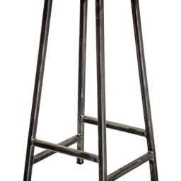 Bertie Fouroaks Wooden Oak Seat Stool - Steel Frame Industrial Counter Bar Stool - thumbnail 2