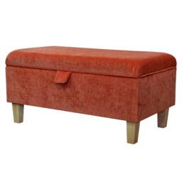 Handmade Copper Velvet 70cm Storage Ottoman - Pimlico Crush Fabric Bespoke British Made