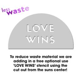 Sun Nursery Wall Stencil Boho Style Decor, Includes Love Wins Stencil - thumbnail 4
