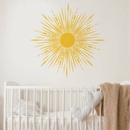Sun Nursery Wall Stencil Boho Style Decor, Includes Love Wins Stencil - thumbnail 1