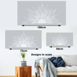 Sun Nursery Wall Stencil Boho Style Decor, Includes Love Wins Stencil - thumbnail 2