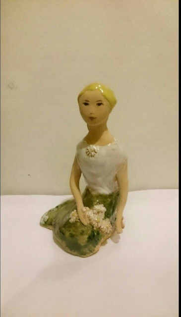 Daisy Girl, Clay Figurine - image 1