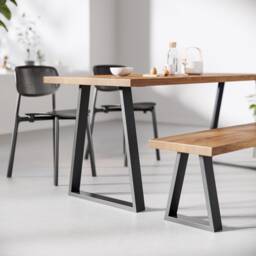 Industrial Table Legs - Trapezium Design Box Section Steel, Various Sizes & Finshes - Pair - thumbnail 1