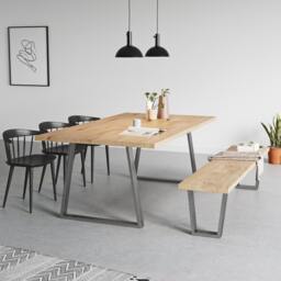 Industrial Table Legs - Trapezium Design Box Section Steel, Various Sizes & Finshes - Pair - thumbnail 3