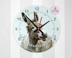 Donkey Wall Clock - Glass Animal Farmhouse Kitchen Lover Gift - thumbnail 1