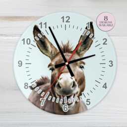 Donkey Wall Clock - Glass Animal Farmhouse Kitchen Lover Gift - thumbnail 2