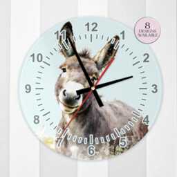 Donkey Wall Clock - Glass Animal Farmhouse Kitchen Lover Gift - thumbnail 3