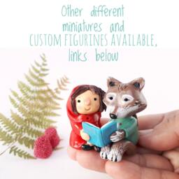 Where The Wild Things Are Clay Figures Bookshelf Decor, Fairy Tale Miniature Scene Bookish Gifts, Mini Book Nook Shelf Decor Objects - thumbnail 4