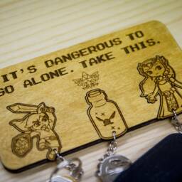 Legend Of Zelda Inspired Modern - Wooden Keyring & Wall Mount Laser-Cut Rack Gaming Home Decor Geeky Gamer Gift - thumbnail 3