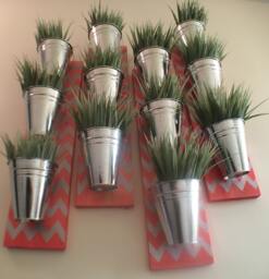 Indoor Wall Planter - Coral - One Row Of 3 Pots