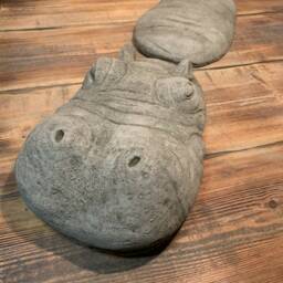 Stone Garden Extra Large 2 Piece Laying Submerged Hippo Statue Ornament - thumbnail 4