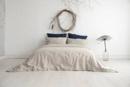 Linen Duvet Cover Buttons Closure, Inner Ties. Neutral Colors. Pre-Washed Italian Medium-Weight Linen. Custom Sizes. Handmade in Lithuania