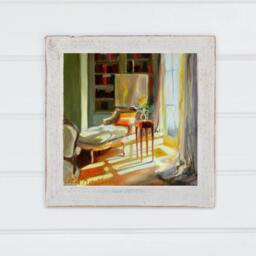 "Atelier Chaise Art Print French Interior Painting By Cecilia Rosslee - 10"" X 10" - thumbnail 2