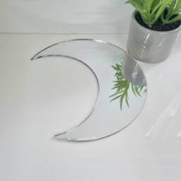 Moon Acrylic Mirror Wall Art Personalized Engraving Options - thumbnail 2