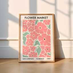 Florence San Lorenzo Flower Market Print - Markets - Floral, Botanical, Abstract, Bedroom, Wall Art, Matisse, Pink, Italy, Porch - thumbnail 1
