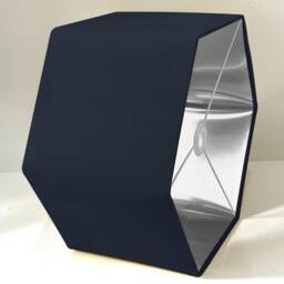 New Luxury Premium Quality Dark Blue Hexagon Velvet Lamp Shade Pendant Light With Metallic Lining - thumbnail 2